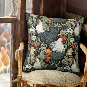 Coussin Les coqs dans le jardin Agritourisme rustique