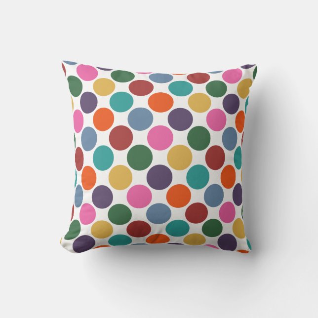 Coussin Les couleurs vives et amusantes Motif Big Polka Do (Recto)