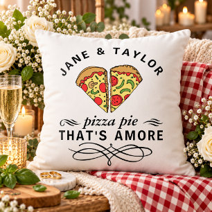 Coussin Les couples aiment la pizza Ajouter des noms Maria
