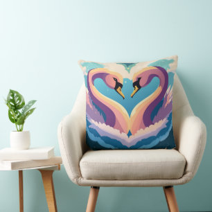 Coussin Les cygnes amoureux