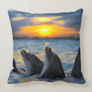 Coussin Les dauphins bouteille-flairés dans la lumière d