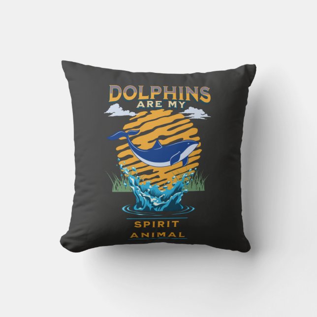 Coussin Les dauphins sont Mon Esprit Animal (Recto)