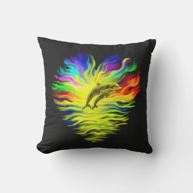 Coussin Les dauphins sous le soleil (Recto)