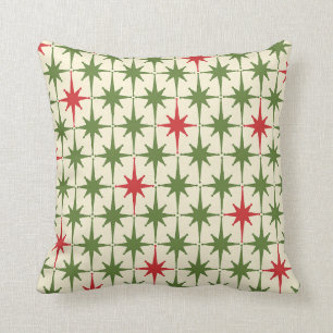 Coussin Les débuts de Noël modernes du milieu du siècle