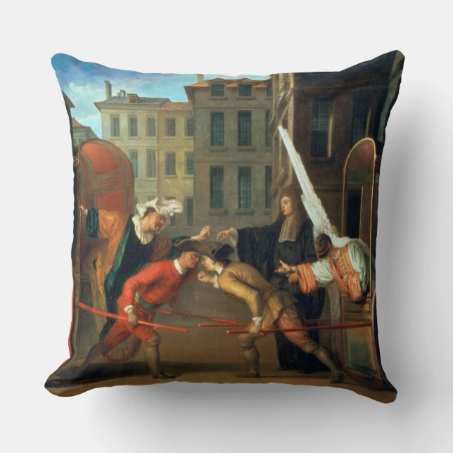 Coussin Les deux entraîneurs, une scène ont ajouté à la (Recto)