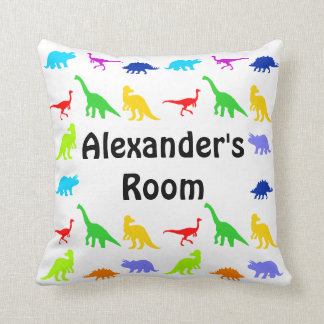 Coussin Les dinosaures colorés ont personnalisé des