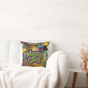 Coussin Les doubloons graphiques sur le thème Mardi Gras d
