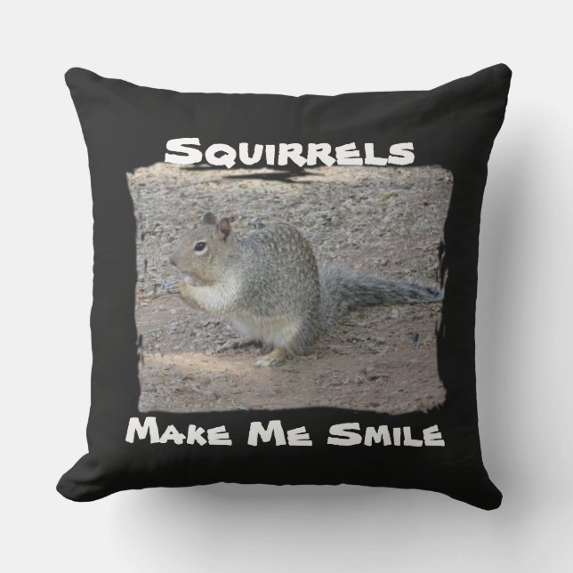 Coussin Les écureuils me font sourire adorable animal sauv (Recto)