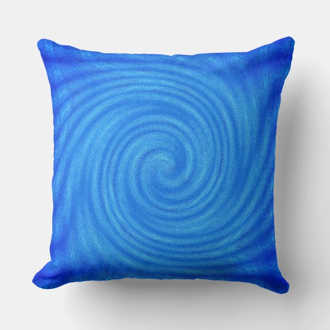 Coussin Les effets de torsion bleus au centre  (Recto)