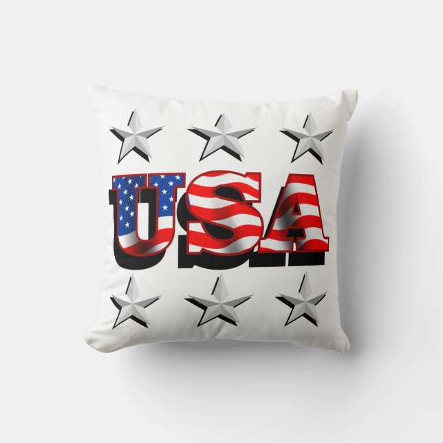Coussin Les Etats-Unis 1 avec le carreau d'étoiles (Recto)