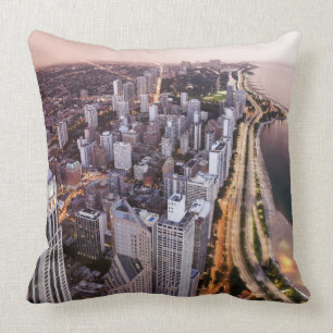 Coussin Les Etats-Unis, l'Illinois, Chicago, vue aérienne