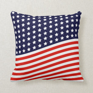 Coussin Les Etats-Unis rouges, blancs et bleus de drapeau