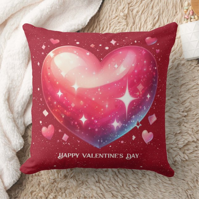 Coussin Les étoiles de coeur rouge de Valentine (Couverture)