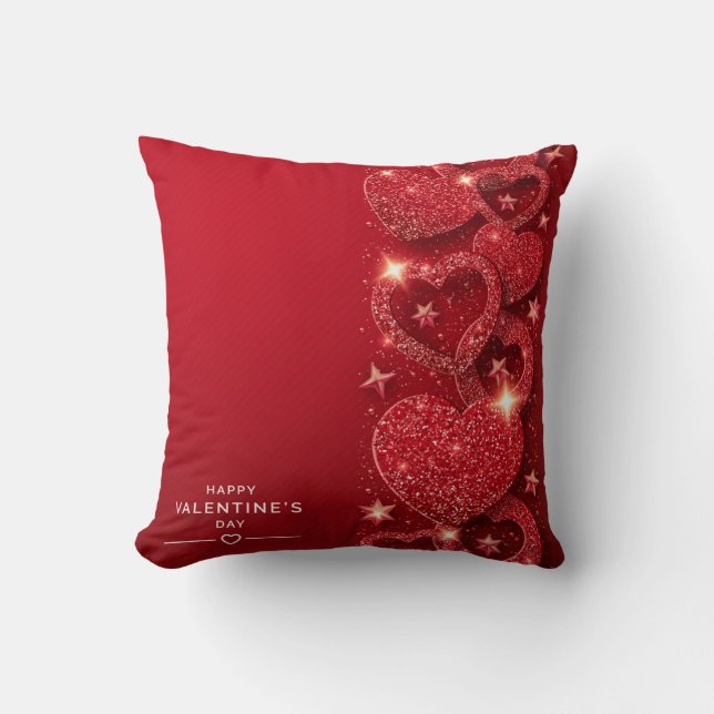 Coussin Les étoiles d'or de la Saint Valentin Coeurs étinc (Recto)