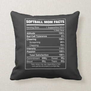 Coussin Les faits de la mère du softball