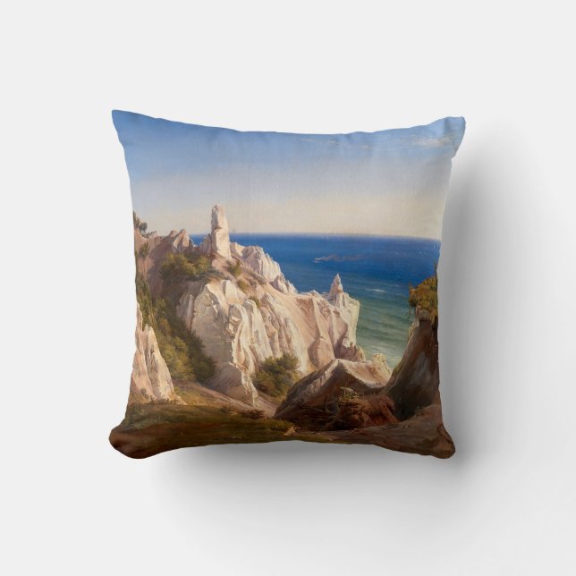 Coussin Les falaises de l'île de Mon par Louis Gurlitt (Recto)