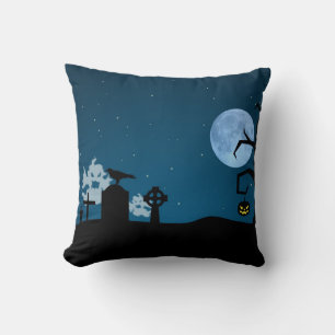 Coussin Les fantômes d'Halloween au cimetière