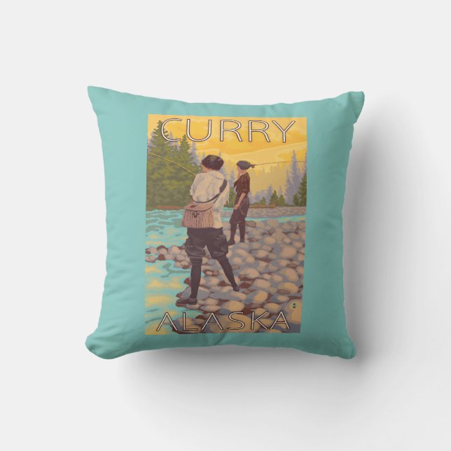 Coussin Les femmes pilotent la pêche - cari, Alaska (Recto)