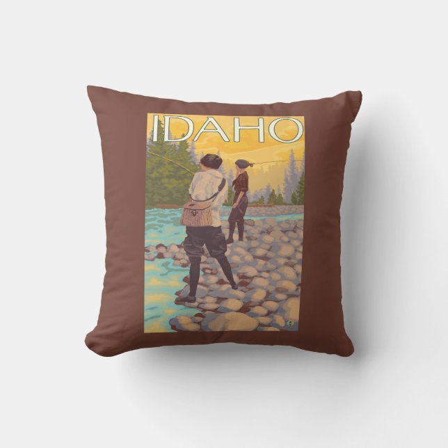 Coussin Les femmes pilotent l'affiche de voyage de (Recto)