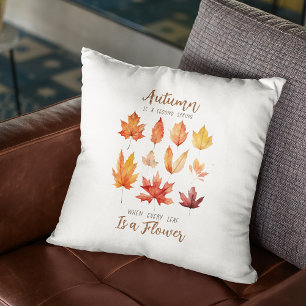 Coussin Les feuilles d'automne sont des citations de fleur