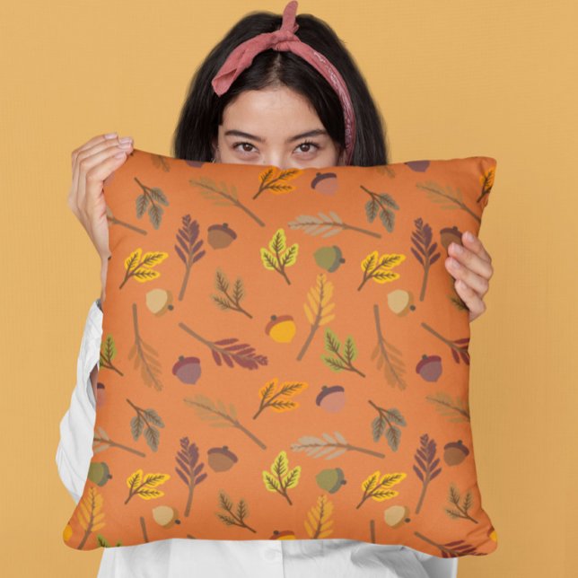 Coussin Les Feuilles de Terracotta tombent (Créateur téléchargé)