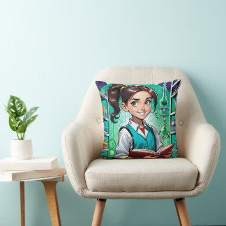 Coussin Les filles adorent la science !