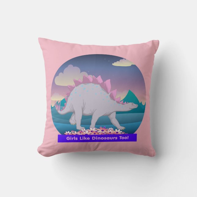 Coussin Les filles aiment des dinosaures aussi ! (Recto)