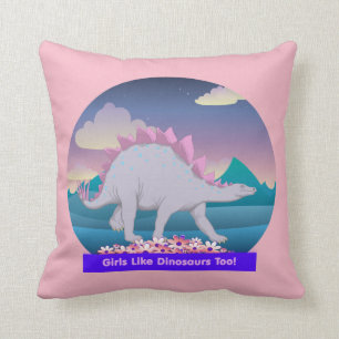 Coussin Les filles aiment des dinosaures aussi !