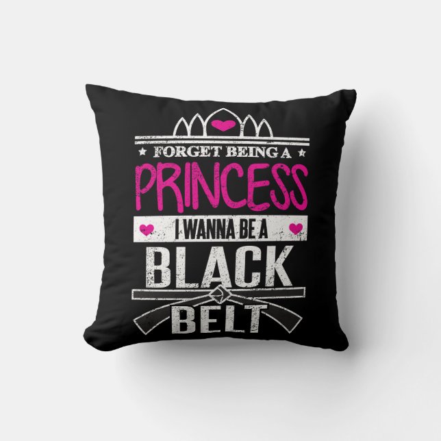 Coussin Les filles de karaté oublient princesse Be une (Recto)
