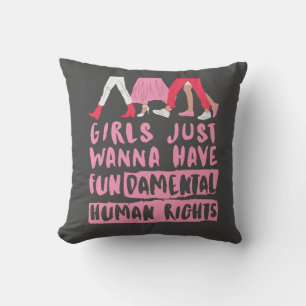 Coussin Les filles veulent des droits fondamentaux Word Ar