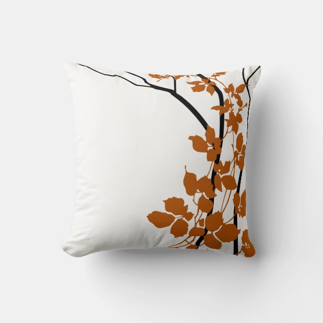 Coussin Les fleurs de cerisiers de Bella| rouille de canne (Recto)