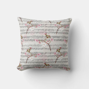 Coussin Les fleurs de cerisiers sur la musique