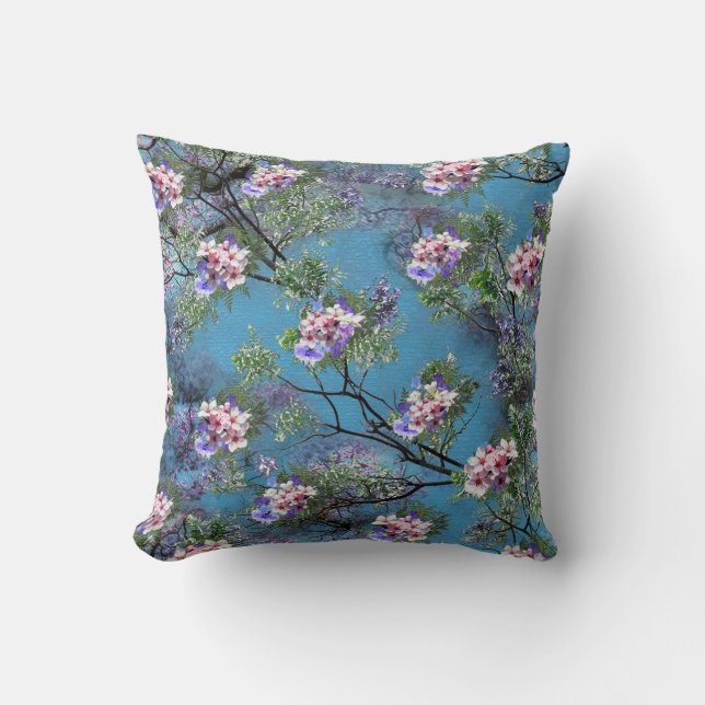 Coussin Les fleurs du printemps de Jacaranda répètent les  (Recto)
