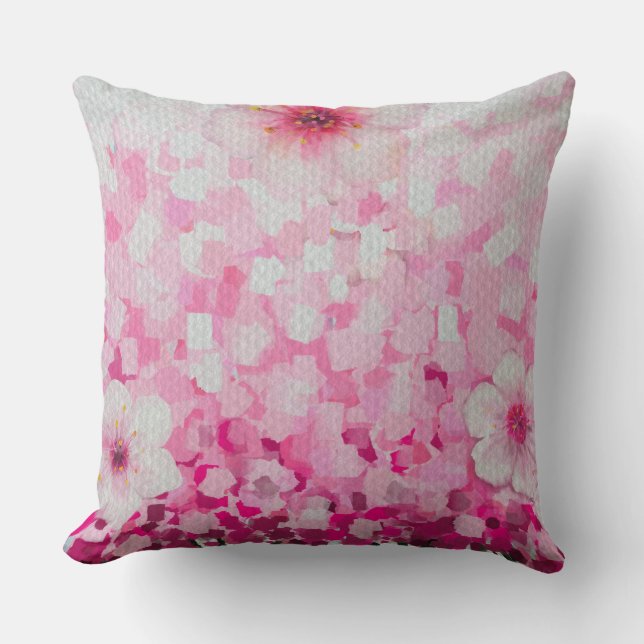 Coussin Les fleurs impressionnistes de cerisiers jettent l (Recto)