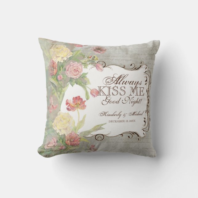 Coussin Les Fleurs Peony Rose Tulip Iris Fleurs Florales (Recto)