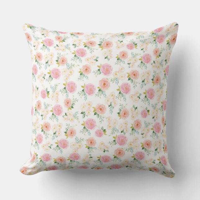 Coussin Les fleurs roses douces (Recto)