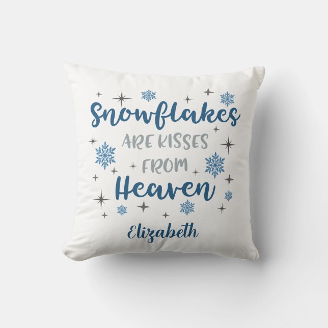 Coussin Les flocons de neige personnalisés sont des baiser (Recto)