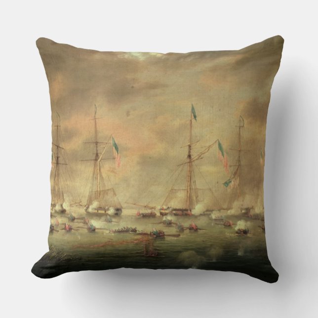 Coussin Les flottes britanniques et américaines engagées (Recto)