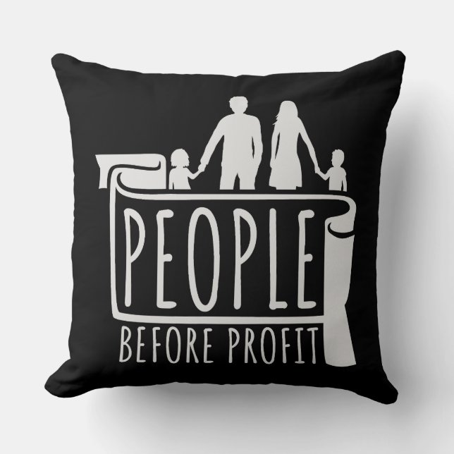 Coussin Les Gens Avant le Profit Activisme Justice Sociale (Recto)