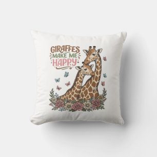 Coussin Les girafes me rendent heureux design de chemise f