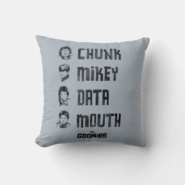 Coussin Les Goonies | Couche, Mikey, Données, Bouche (Recto)