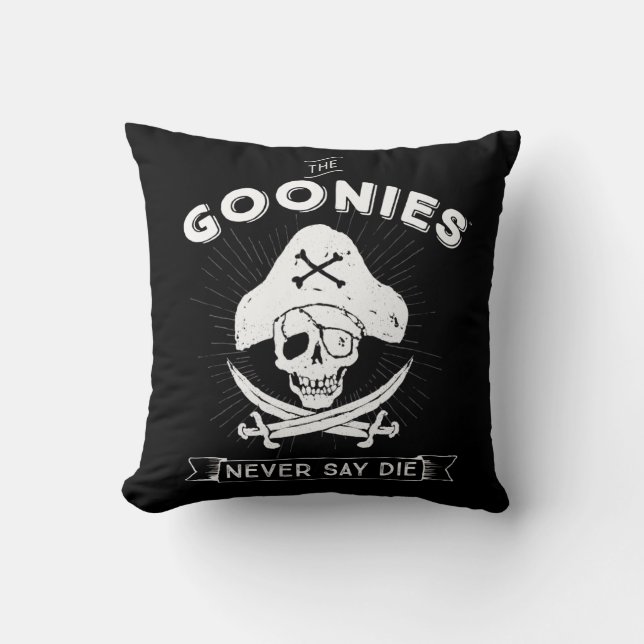 Coussin Les Goonies "Ne jamais dire mourir" Pirate Badge (Recto)