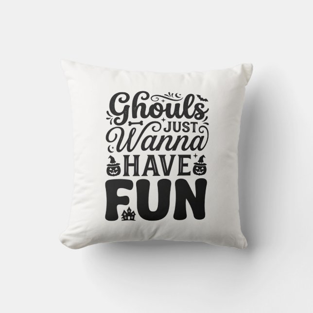 Coussin Les goules veulent juste s'amuser SVG Halloween vi (Recto)
