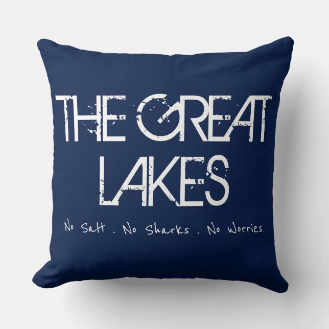 Coussin Les Grands Lacs, humour du Michigan (Recto)