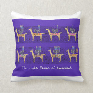Coussin Les huit lamas de Hannukah jettent l'oreiller