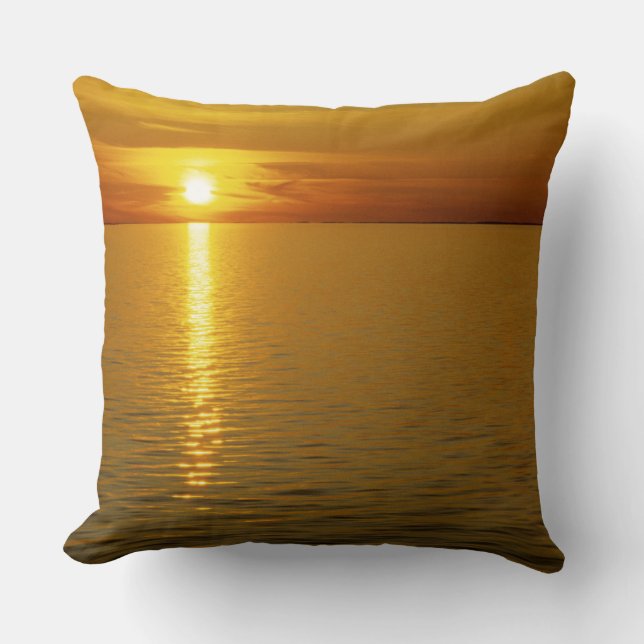Coussin Les îles suédoises coucher du soleil. (Recto)