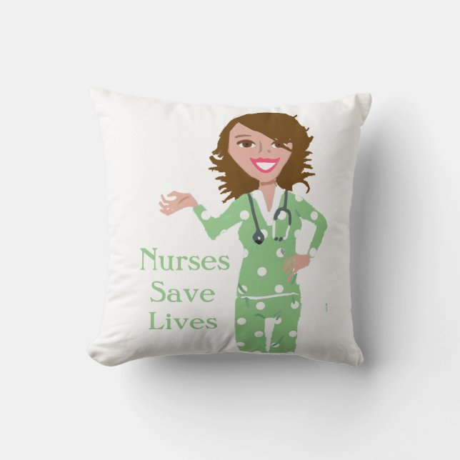 Coussin Les infirmières sauvent le carreau des vies (Recto)