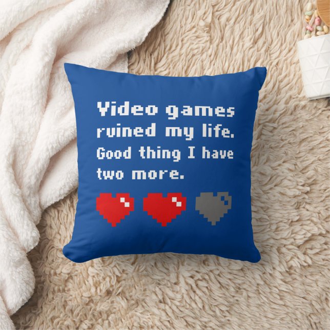 Coussin Les jeux vidéo ont ruiné ma vie (Couverture)