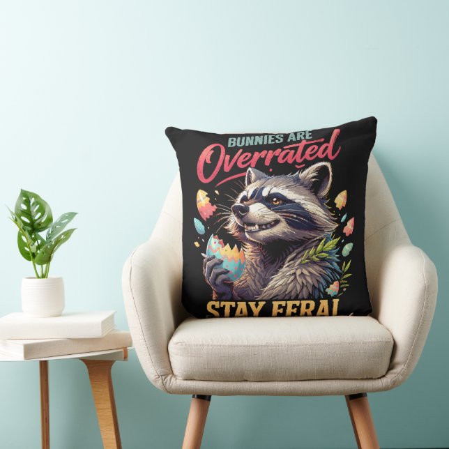 Coussin Les lapins sont surestimés Restez sauvage (Chaise)