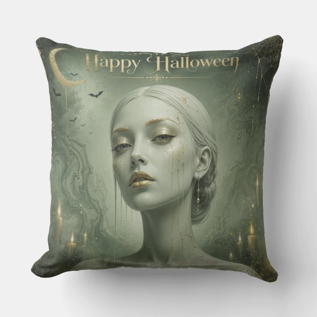 Coussin Les Larmes Dorées de la Sorcière d'Émeraude (Recto)